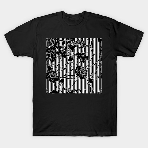 Monochrome Floral T-Shirt by ilhnklv